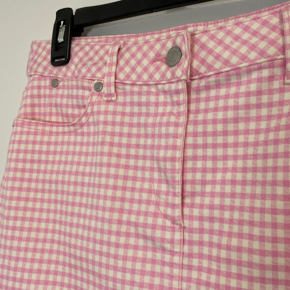 TALBOTS Pink and White Gingham Skirt Size 6 - Picture 4 of 10
